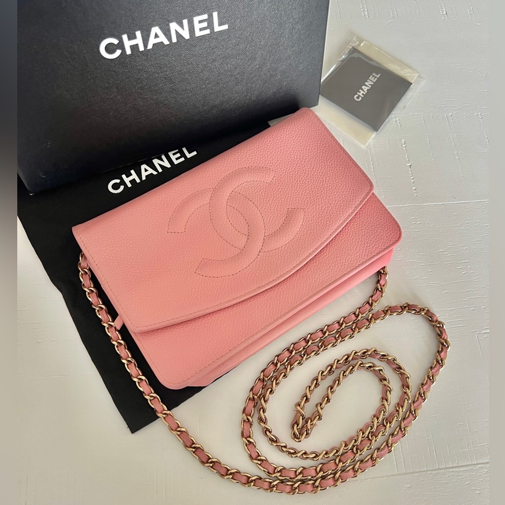 Chanel Wallet on Chain WOC in Pink Caviar